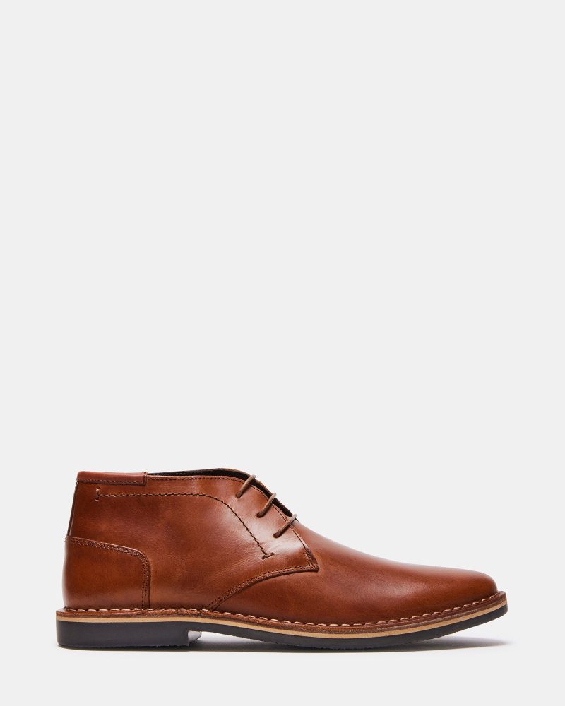 STEVEMADDEN MENS HARKEN COGNAC LEATHER