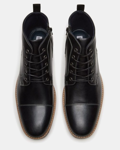 STEVEMADDEN MENS KREW BLACK LEATHER 03