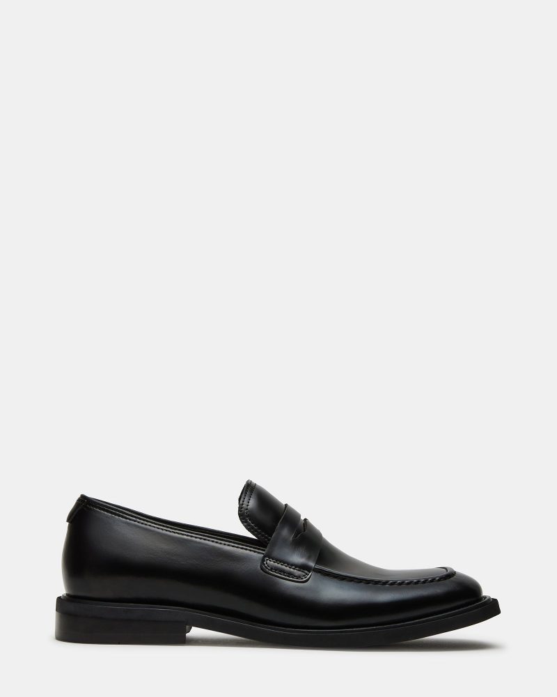 STEVEMADDEN MENS PERICON BLACK LEATHER