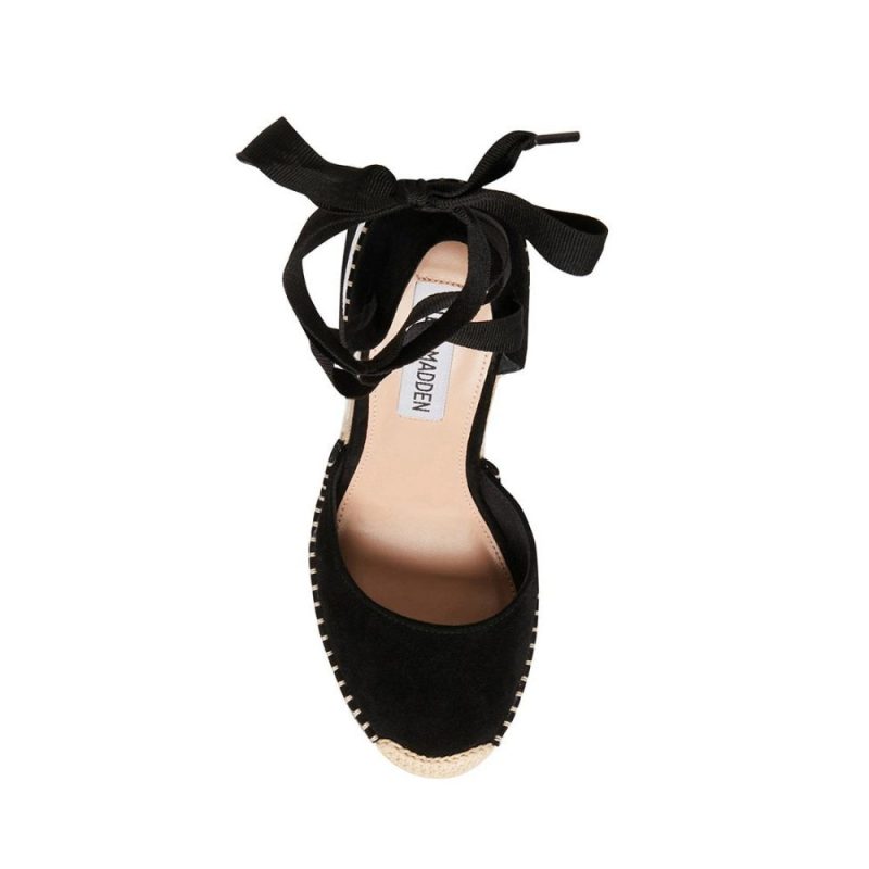 STEVEMADDEN SANDALS LANI BLACK SUEDE TOP