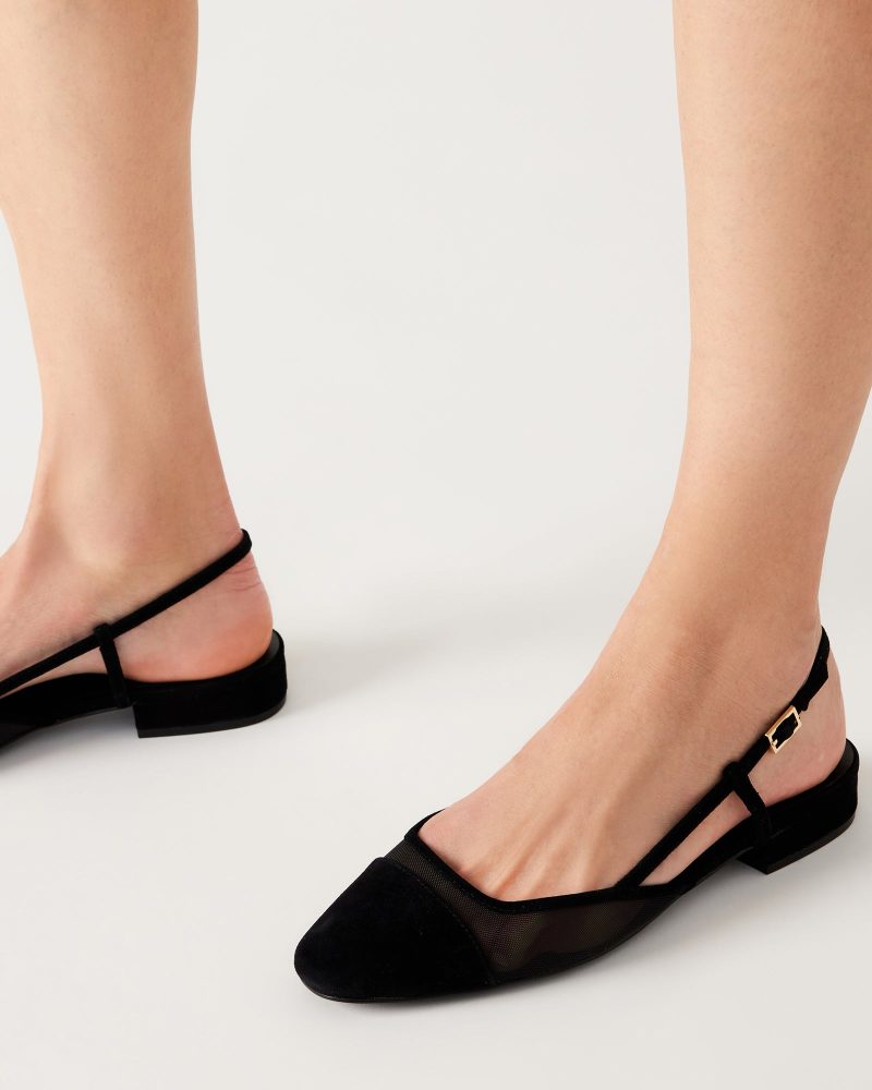 STEVEMADDEN SHOES BELINDA M BLACK SUEDE LEGS DOWN