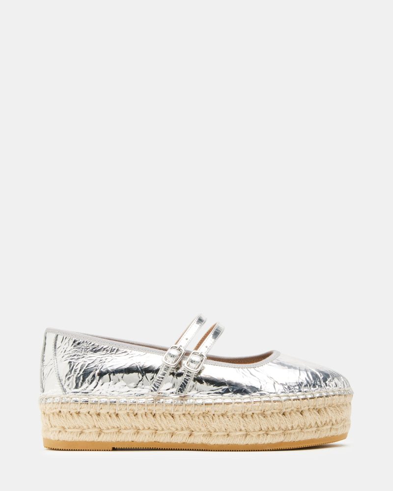 STEVEMADDEN SHOES BRINN SILVER LEATHER