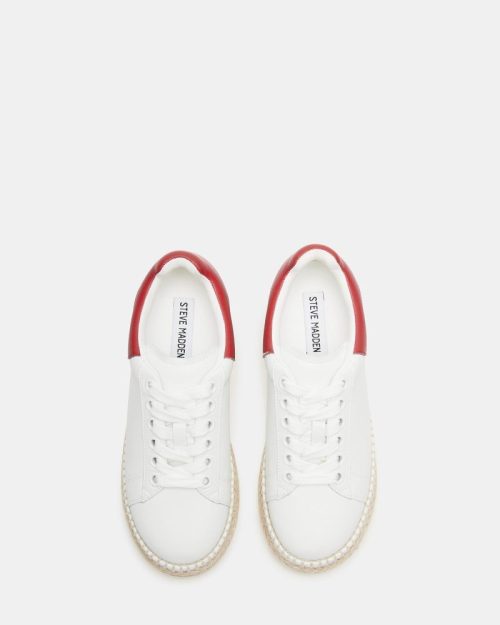 STEVEMADDEN SHOES GLANCE WHITE RED 03