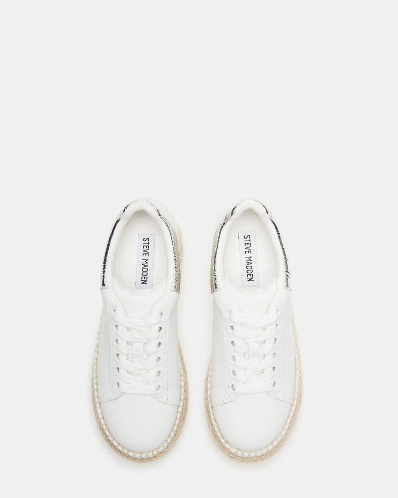 STEVEMADDEN SHOES GLANCE WHITE SILVER 03