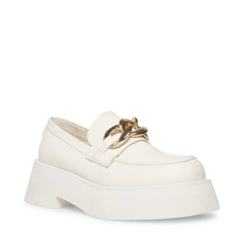 STEVEMADDEN SHOES HARBOR WHITE LEATHER