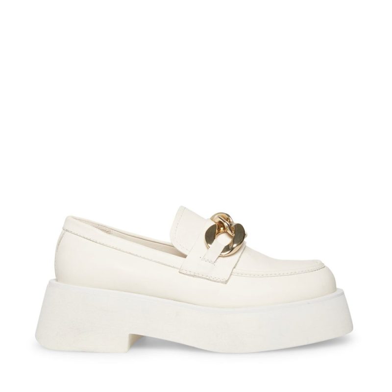 STEVEMADDEN SHOES HARBOR WHITE LEATHER SIDE