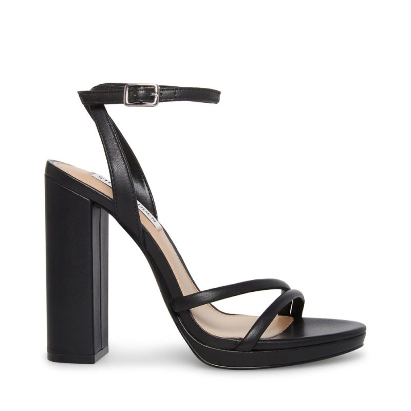 STEVEMADDEN SHOES JENNIFER BLACK LEATHER SIDE