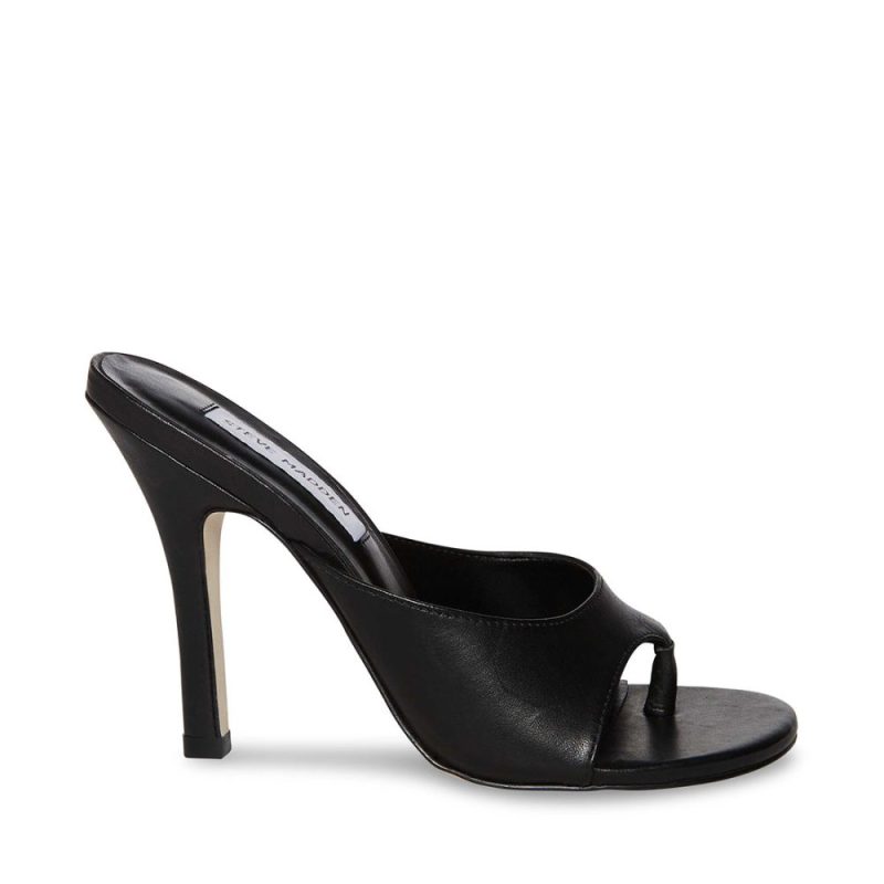 STEVEMADDEN SHOES KARINA BLACK LEATHER SIDE