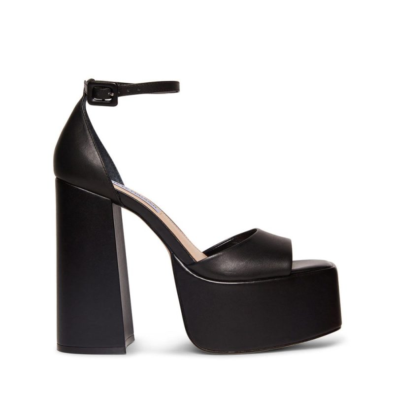 STEVEMADDEN SHOES KASSIANI BLACK LEATHER SIDE