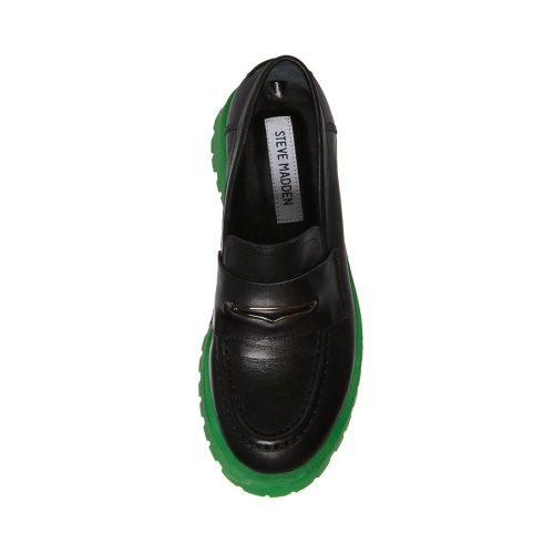 STEVEMADDEN SHOES LAWRENCE BLACK GREEN TOP