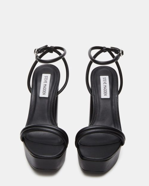 STEVEMADDEN SHOES LOFTY BLACK LEATHER BACK