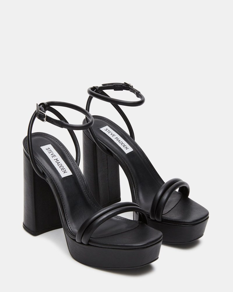 STEVEMADDEN SHOES LOFTY BLACK LEATHER SIDE