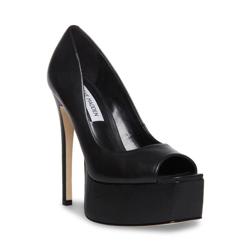 STEVEMADDEN SHOES LUST BLACK LEATHER