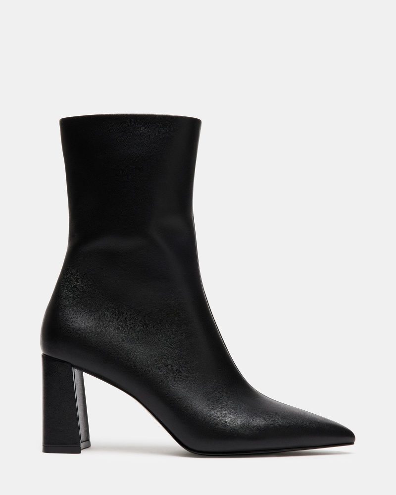 STEVEMADDEN SHOES NICHOLETTE BLACK LEATHER