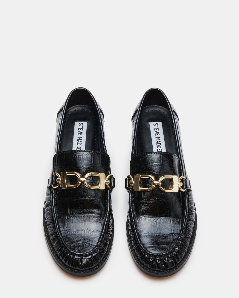 STEVEMADDEN SHOES RAIN BLACK CROCO 04