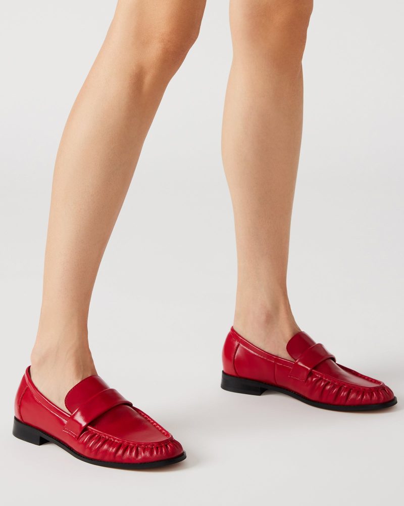 STEVEMADDEN SHOES RIDLEY RED LEATHER 5289