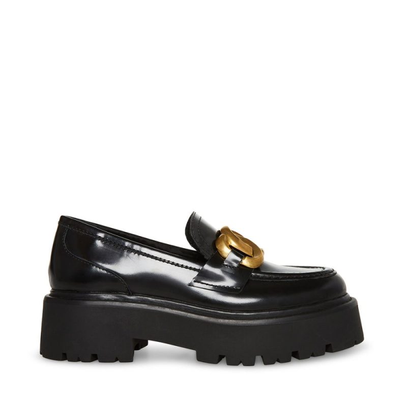 STEVEMADDEN SHOES ROVER BLACK LEATHER SIDE