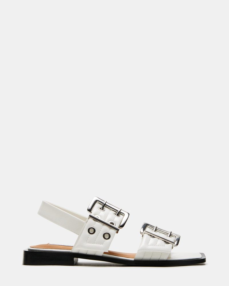 STEVEMADDEN SHOES SANDRIA WHITE PATENT