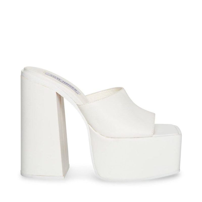 STEVEMADDEN SHOES TRIXIE WHITE LEATHER SIDE