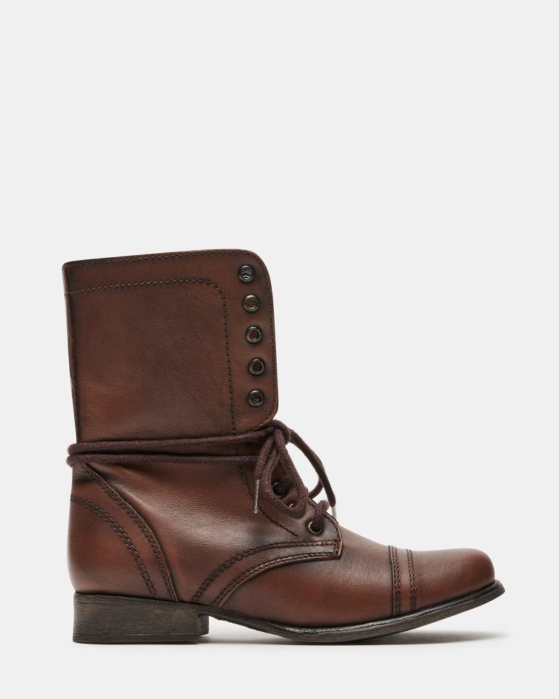 STEVEMADDEN SHOES TROOPA BROWN LEATHER 01