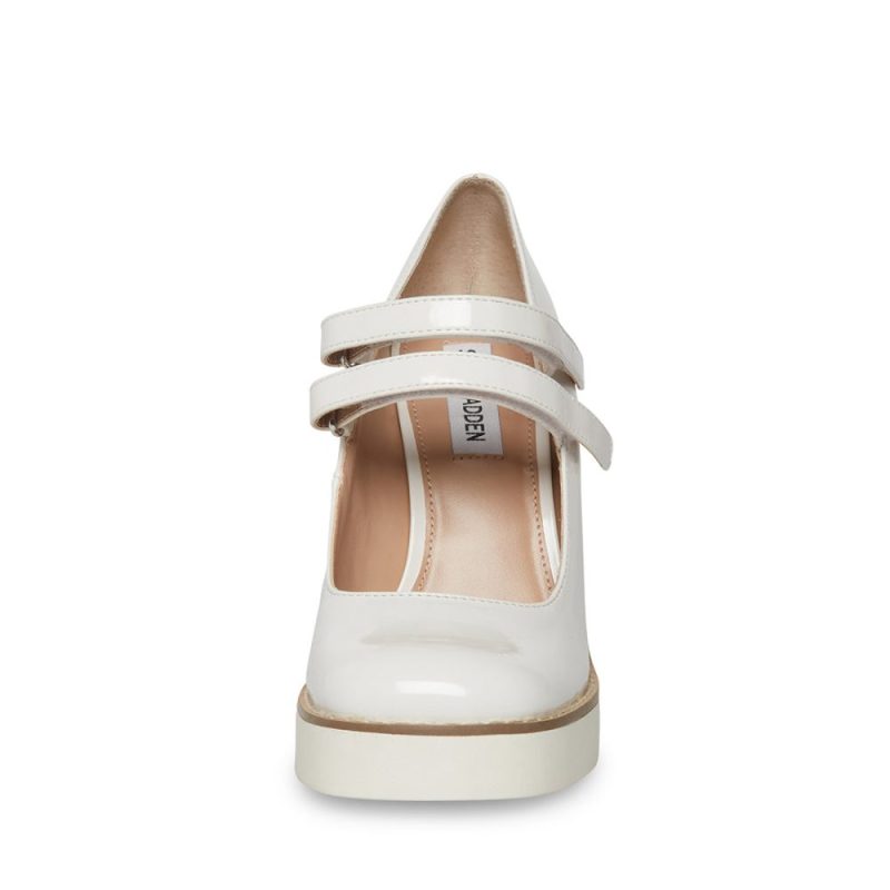 STEVEMADDEN SHOES TWICE WHITE PATENT FRONT