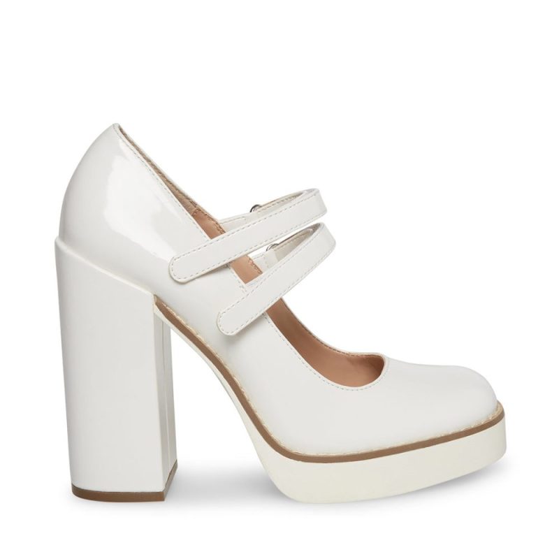 STEVEMADDEN SHOES TWICE WHITE PATENT SIDE