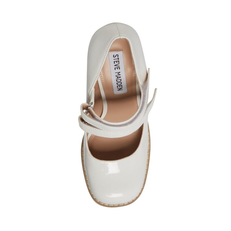 STEVEMADDEN SHOES TWICE WHITE PATENT TOP