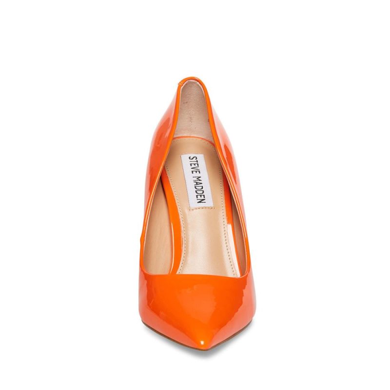 STEVEMADDEN SHOES VALA ORANGE PATENT FRONT